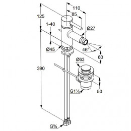 KLUDI BOZZ Однорычажный смеситель для биде DN 15, арт. 385330576