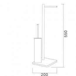 ALTRE Стойка с бумагодержателем и ершиком напольная, черная матовая