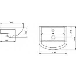 Акватон Умывальник с переливом белый