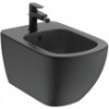 T3552V3 TESI BLACK Подвесное биде, с отверстием под смеситель, с отверстием перелива, с крепежом TT0299598 (для полностью скрытого монтажа)