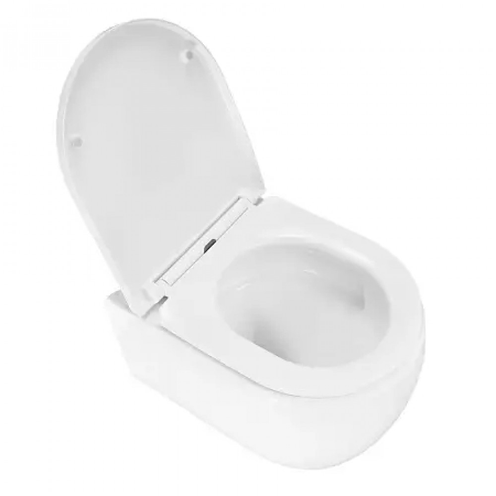 Rime Унитаз подвесной  с функцией торнадо, с сиденьем микролифт, дюропласт. 490*360*365mm (1 место)