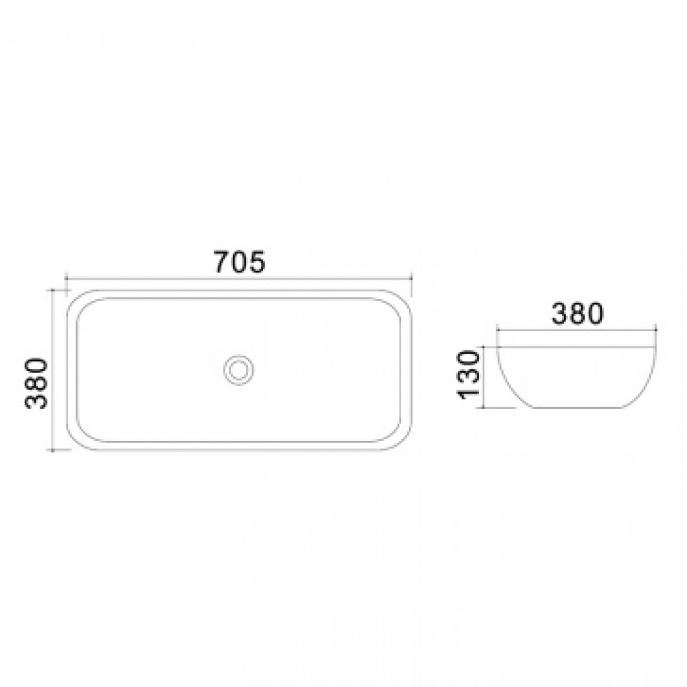 AZ-4959A Раковина накладная 70,5*38*13