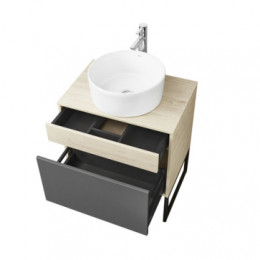 Лофт Урбан 65 Тумба-умывальник графит\Орегон (Умывальники GEOMETRY 450х400, MILA 400, Dreja Джой 3, MILA 350*350)