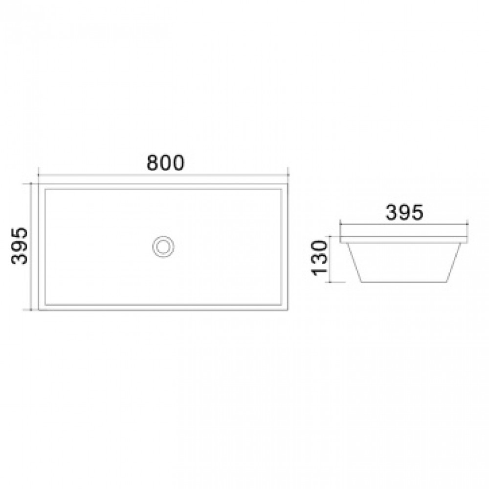 AZ-4277 Раковина накладная  80*39,5*13