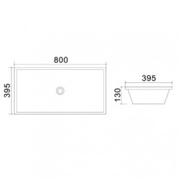 AZ-4277 Раковина накладная  80*39,5*13