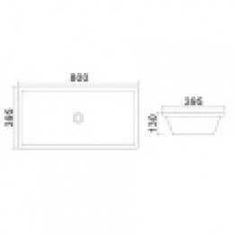 AZ-4277 Раковина накладная  80*39,5*13