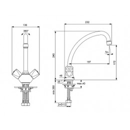 BA231AA PRACTIC Смеситель для кухонной мойки