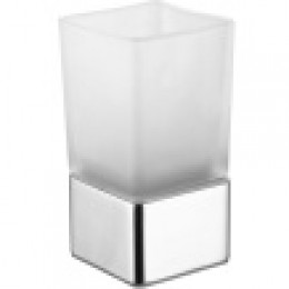 RINA Стакан стеклянный настольный, хром