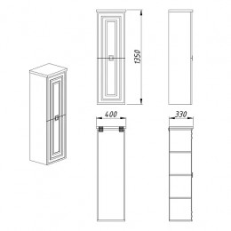 Пенал ARMARIO подвесной правый КАШЕМИР (350*1390*440)
