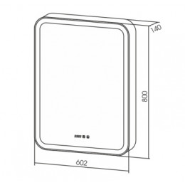 AZARIO зеркало-шкаф Фиджи 60 (602*800*140) правый, сенсор, часы, тепл/холод свет