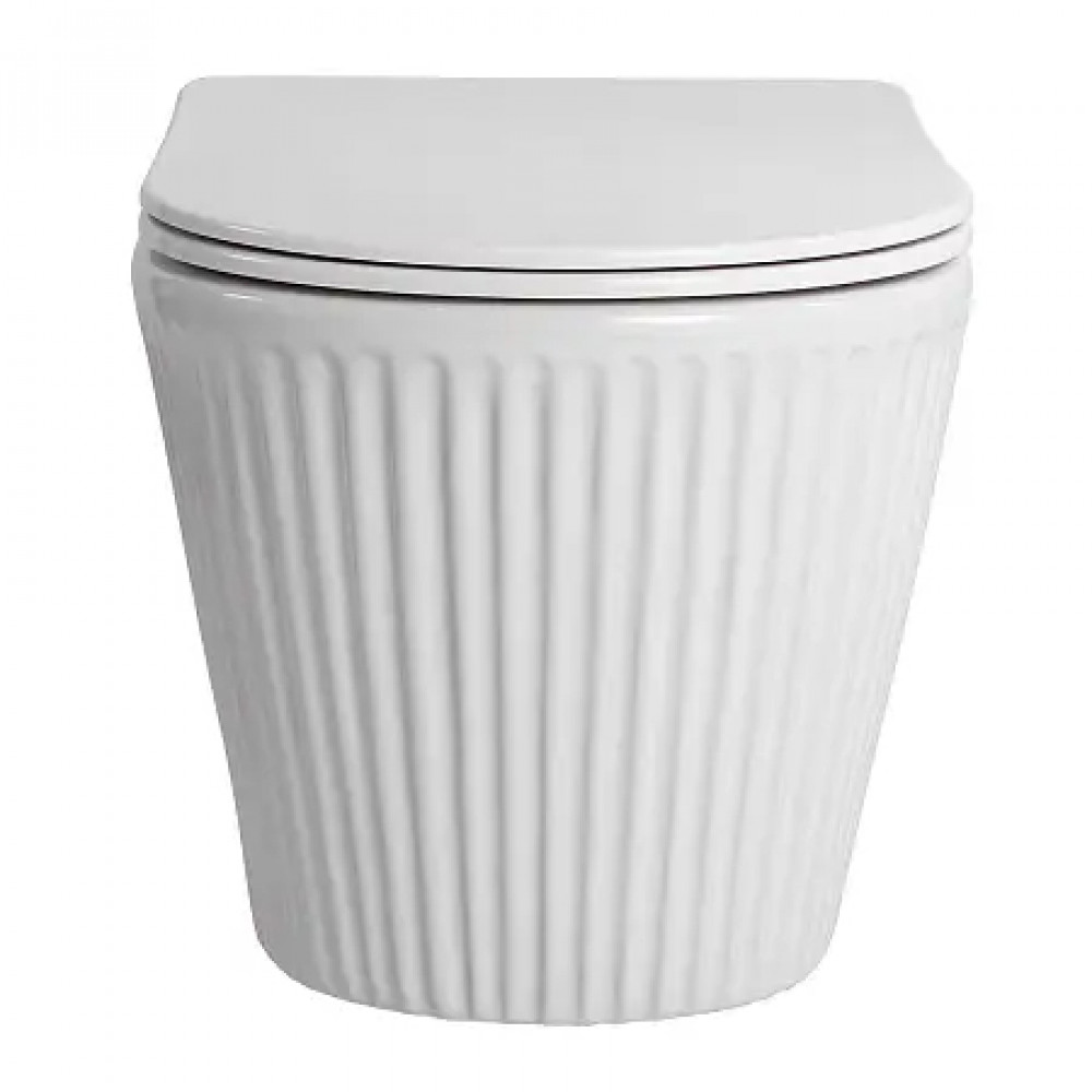 Azario STILL  AZ-1909T  ТОРНАДО (СКРЫТОЕ КРЕПЛЕНИЕ) подвесной  унитаз в комплекте с сидением микролифт 520*365*346mm