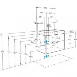 Оливия 70 Тумба Бежевый/Дуб веллингтон (БЕЗ УМЫВАЛЬНИКА "Адриана-70")