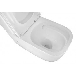 RIANO Унитаз напольный безободковый в комплекте с бачком и сиденьем дюропласт микролифт, смыв ТОРНАДО . Размер 620x355x790 мм (2 места)