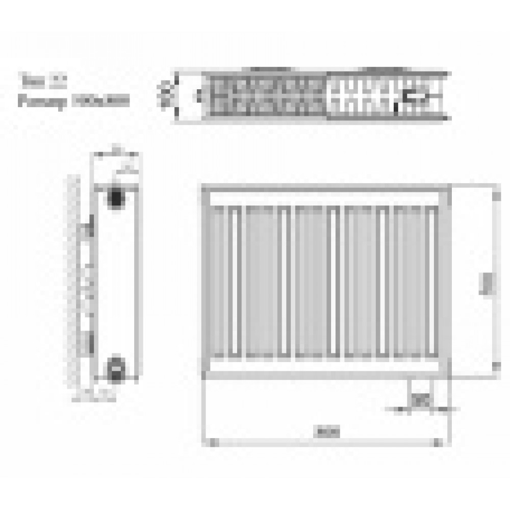 Радиатор стальной панельный 22 500*800 VCR ниж. 1.2 AZARIO (16 шт в паллете)