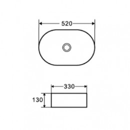 AZ-1048 Раковина накладная. Размер 520*330*130 мм