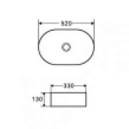 AZ-1048 Раковина накладная. Размер 520*330*130 мм