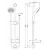 BA212AA Душевой гарнитур VIDIMA FRESH M BA212AA 3-функциональная лейка 100 мм, штанга 600мм, шланг UF 1750 мм)