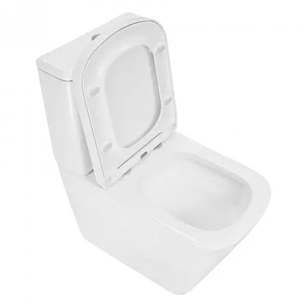 Terra Унитаз напольный с функцией Торнадо, в комплекте с бачком и сиденьем микролифт, дюропласт. Размер:620*360*810mm (2 места)