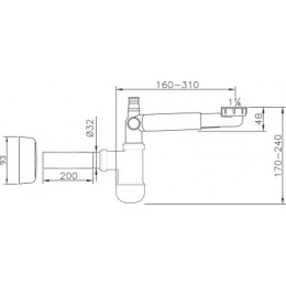 Сифон для умывальника универсальный