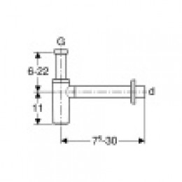 150.036.21.1 Сифон бутылочный Geberit для раковин, горизонтальный выпуск: d=32мм, G=1 1/4", Глянцевый хром