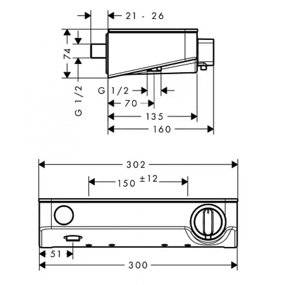 13171400 ShowerTablet Select Термостат для душа Shower TabletSelect 300 BM ½‘, белый/хром