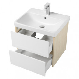 Сканди 70 Тумба Белый/Дуб Верона (БЕЗ УМЫВАЛЬНИКА Адриана-70)