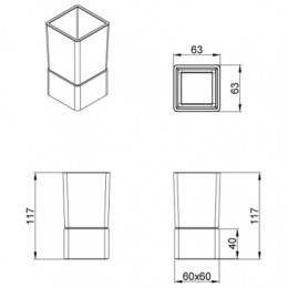 RINA Стакан стеклянный настольный, хром