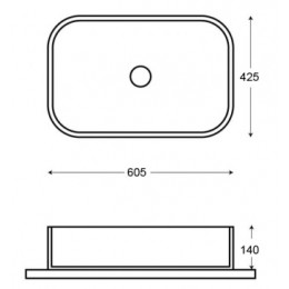 AZ-78625 Раковина накладная 605*425*140  мм мраморная