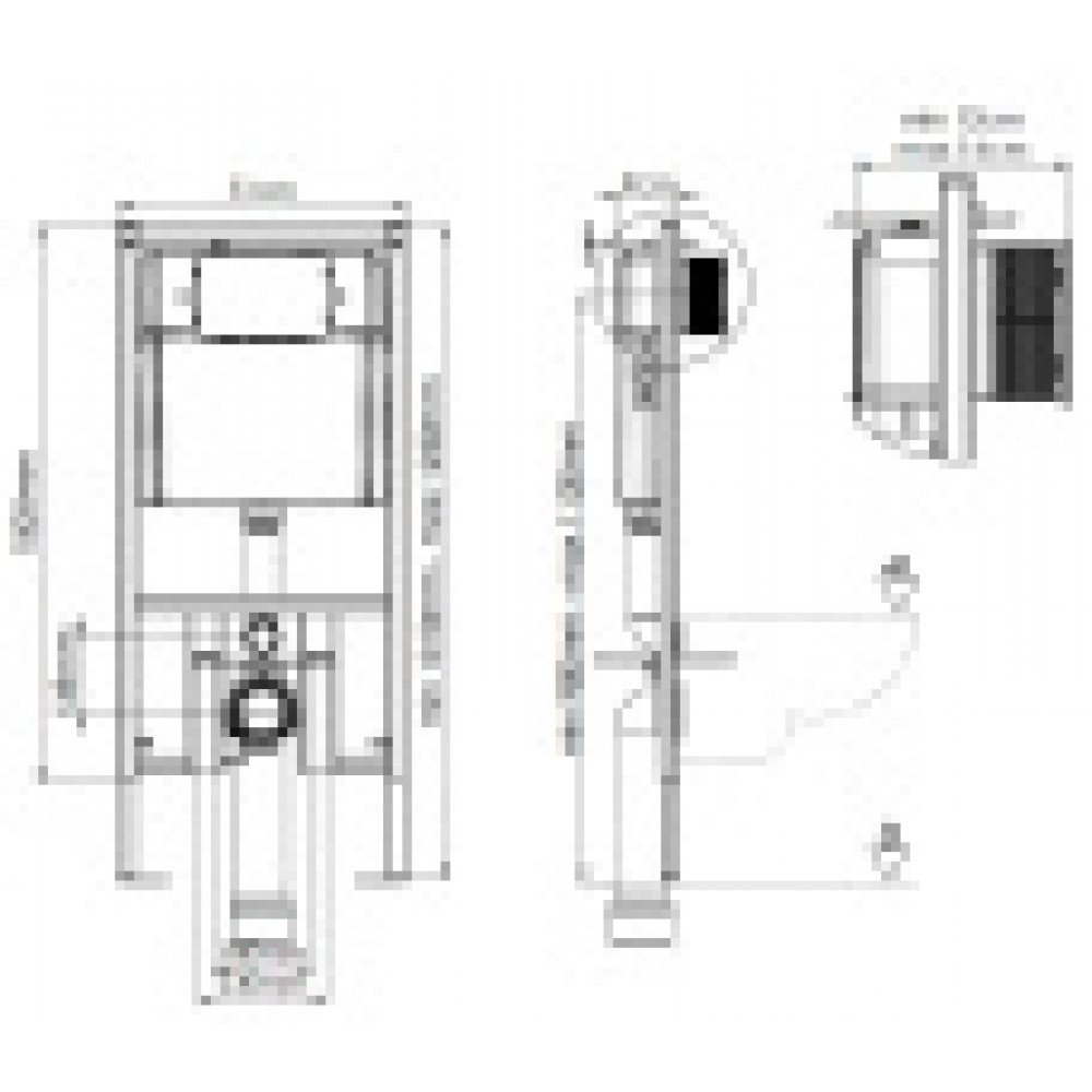 Сет LORANTO Инсталляция + Azario Felice Подвесной унитаз 490*360*360 (круглый)(2места)