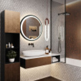 AZARIO зеркало Манхэттен-лофт D770 рама пластик, сенсор выкл