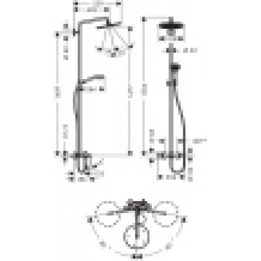 26792000 Croma Select 280 Air 1jet Showerpipe для ванны с термостатом