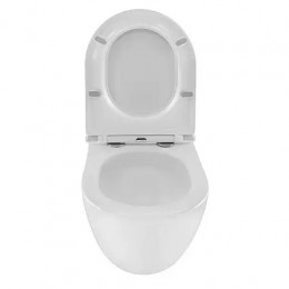 PRO ( круглый) СКРЫТОЕ ТОРНАДО подвесной безободковый унитаз в комплекте с сидением микролифт скрытая система смыва  490*370*360 мм