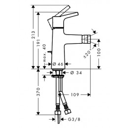 72200000 Talis S Смеситель для биде, однорычажный, со сливным гарнитуром