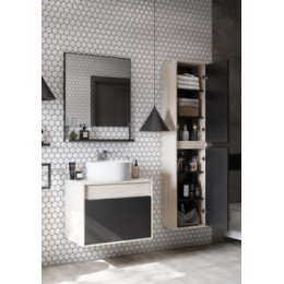 Лофт Урбан 65 Тумба-умывальник графит\Орегон (Умывальники GEOMETRY 450х400, MILA 400, Dreja Джой 3, MILA 350*350)