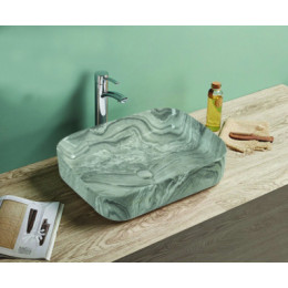 AZ-78625 Раковина накладная 605*425*140  мм мраморная