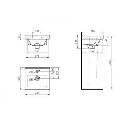 Умывальник Визит-40 с переливом белый
