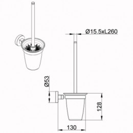 NESSY Ерш со стеклянной колбой подвесной, хром
