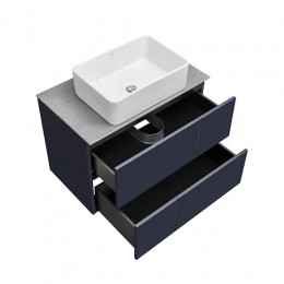 Luna Тумба под раковину 80, 2 ящика, синий