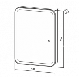 AZARIO зеркало-шкаф Фиджи flip 50 (500х750) универсальное, сенсорный выключатель