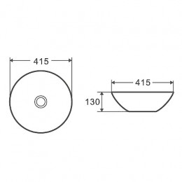 Раковина Azario, накладная, белый матовый, 410*415*130 мм, AZ-3004