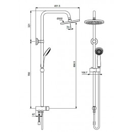 Душевая система для монтажа с настенным смесителем, для ванны/душа, VIDIMA BALANCE BA274AA
