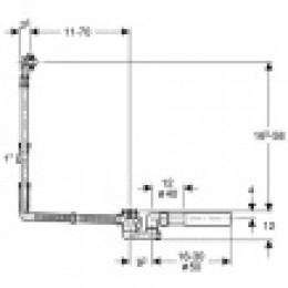 150.525.21.6 Слив-перелив Geberit, d52, длина 73 см, с декоративным комплектом: Глянцевый хром, d=40/50мм