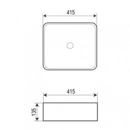 AZ-7050DMB Раковина накладная 415*415*135 мм черная