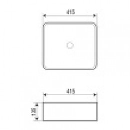 AZ-7050DMB Раковина накладная 415*415*135 мм черная