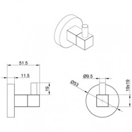 NESSY Крючок одинарный, хром