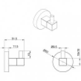 NESSY Крючок одинарный, хром