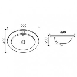 AZ-T808 Встраиваемая раковина 560*490*200 мм