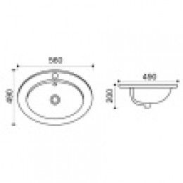 AZ-T808 Встраиваемая раковина 560*490*200 мм