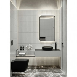 AZARIO зеркало INCANTO-BLACK 600х1000 бесконтактный сенсор, гор./верт., парящая подсветка (в стену)