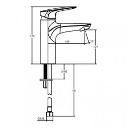 E32908-CP ELITE Смеситель для раковины, хром
